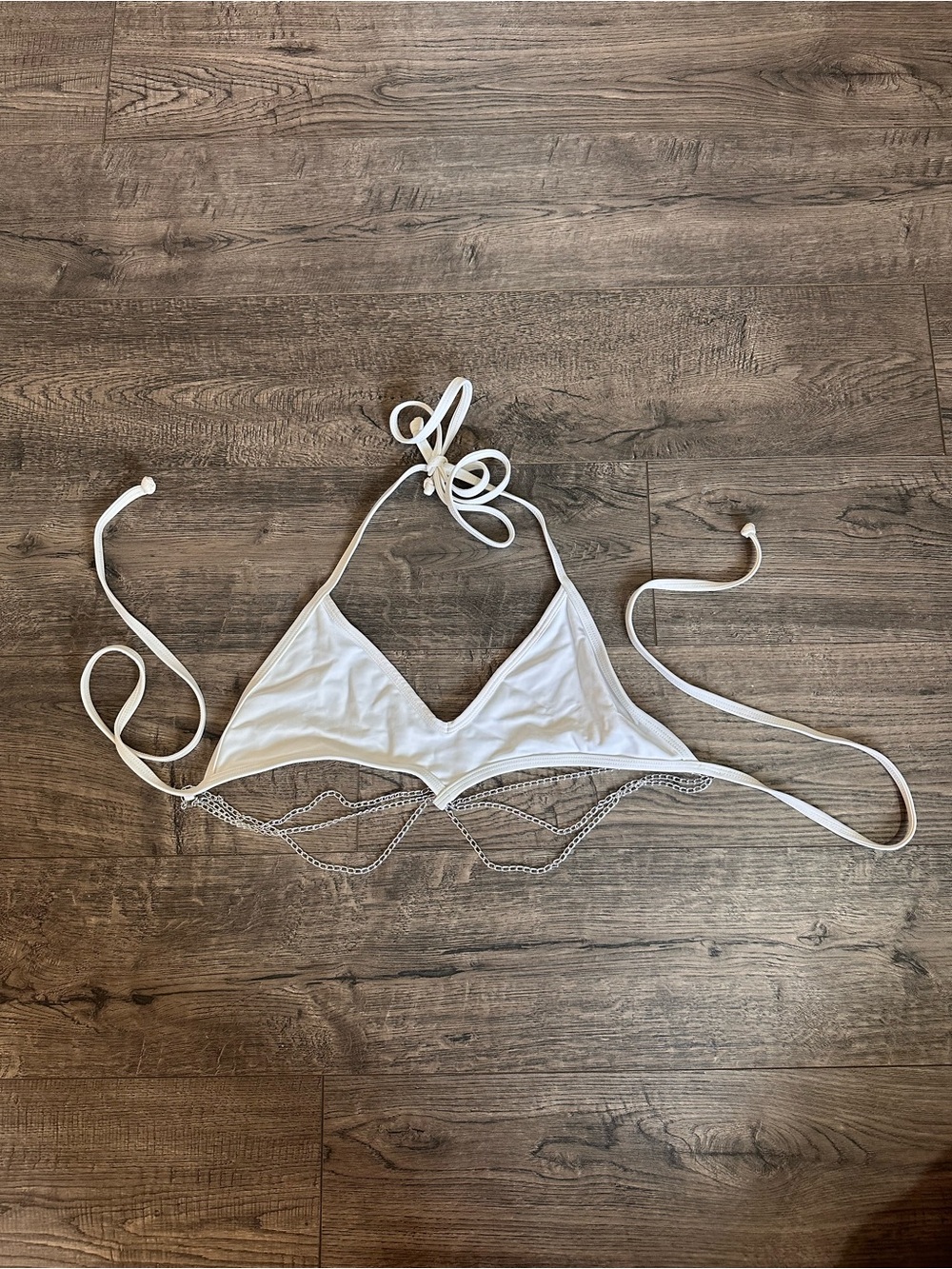 Rave after rave White Rave Top With Silver Chains